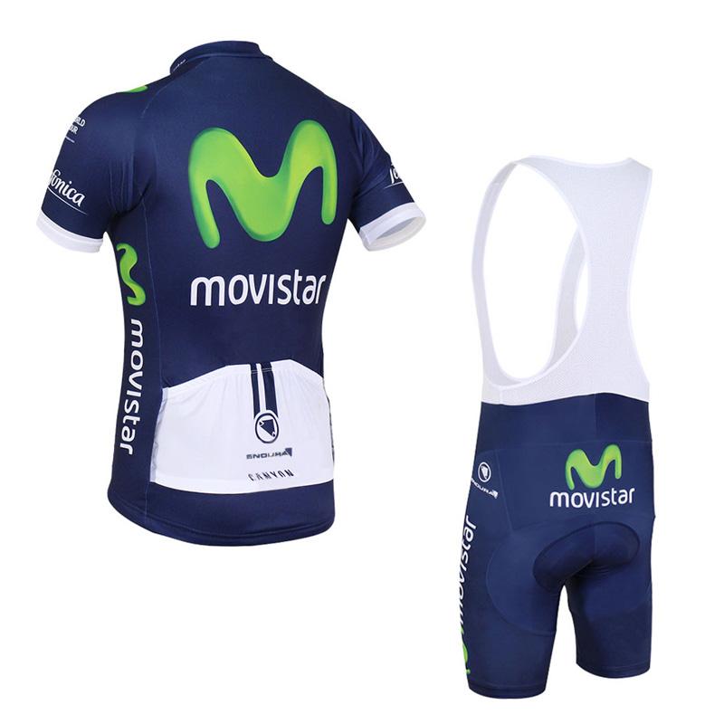 Men's Short Sleeve Cycling Jersey (Bib) Shorts MOVISTAR-001