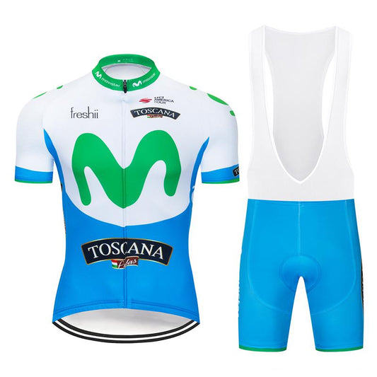 Men's Short Sleeve Cycling Jersey (Bib) Shorts MOVISTAR-003