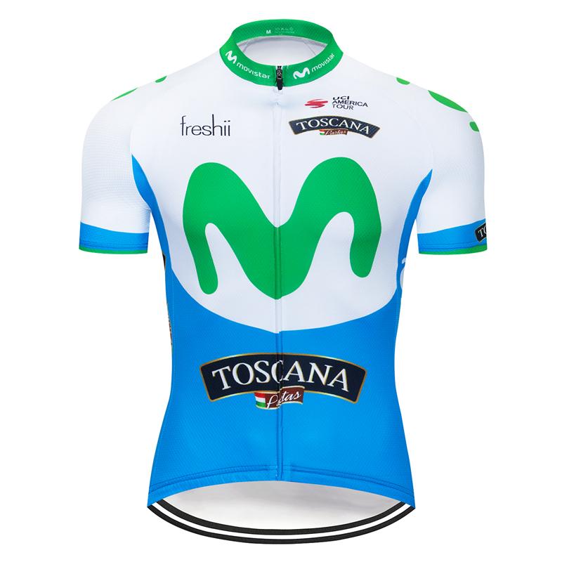 Men's Short Sleeve Cycling Jersey (Bib) Shorts MOVISTAR-003