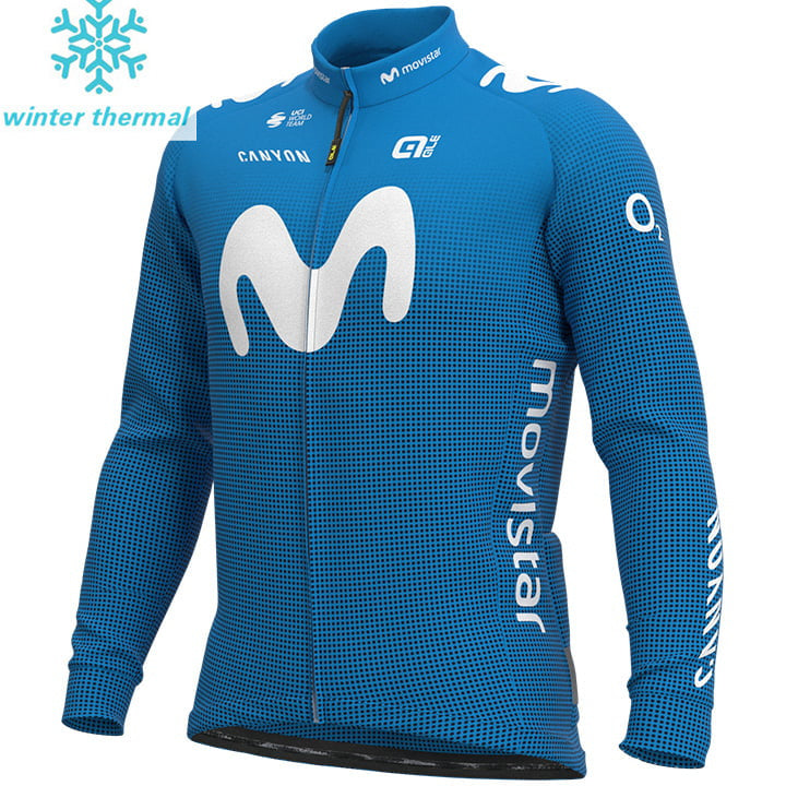 Mens Cycling Sports MOVISTAR TEAM LONG SLEEVE JERSEY BIB PANTS BLUE