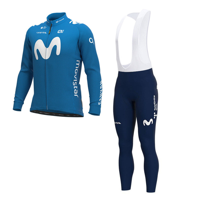 MOVISTAR TEAM LONG SLEEVE JERSEY Bib Pants BLUE