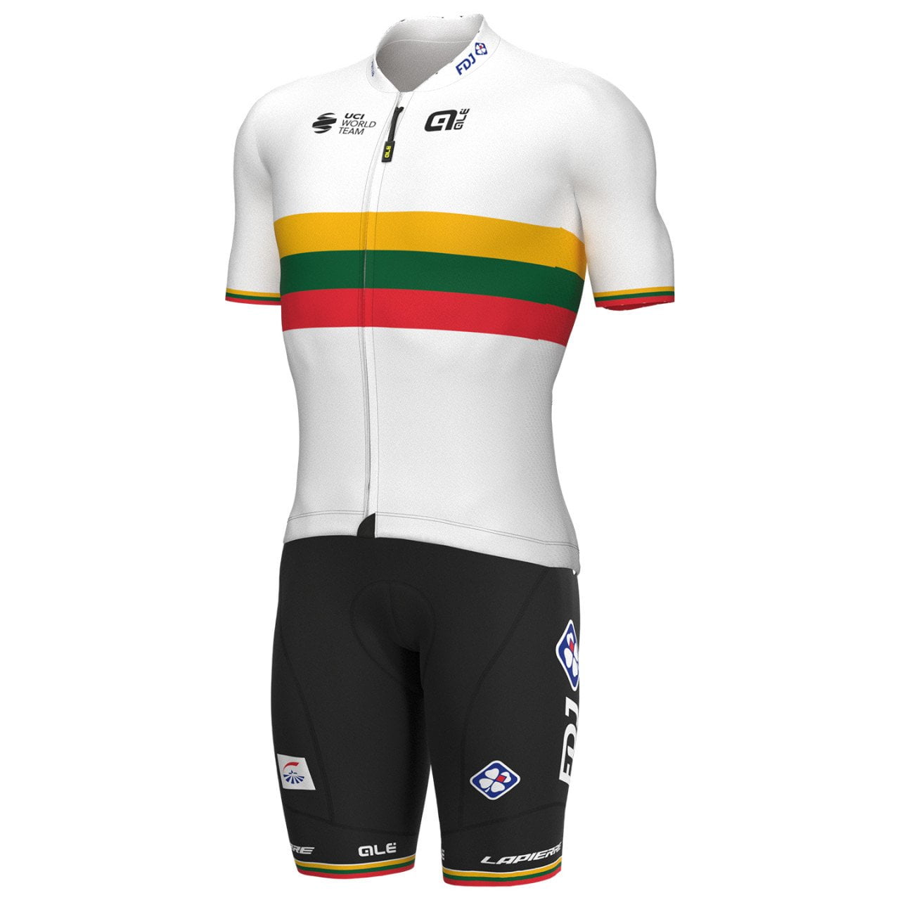 Men's Short Sleeve Cycling Jersey (Bib) Shorts FDJ-2022-002-AC