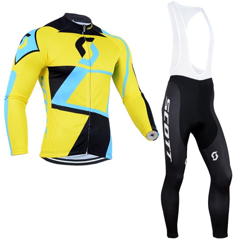Men's long Sleeve Cycling Jersey (Bib) longs SCOTT-009