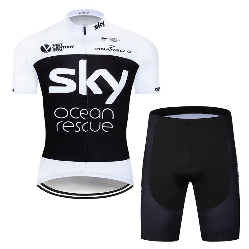 Men's Short Sleeve Cycling Jersey (Bib) Shorts SKY-009