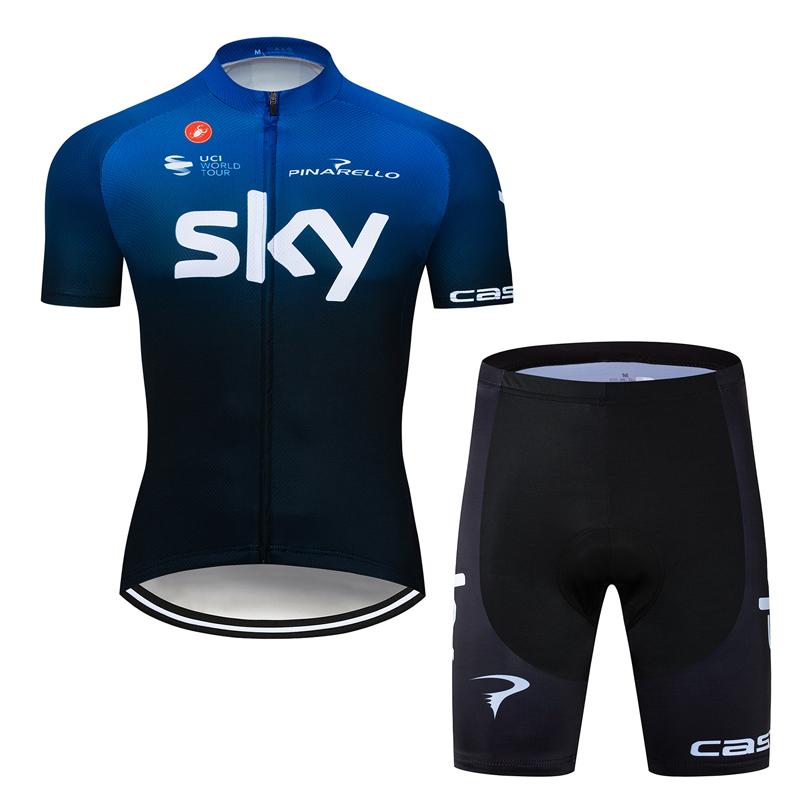 Men's Short Sleeve Cycling Jersey (Bib) Shorts SKY-010