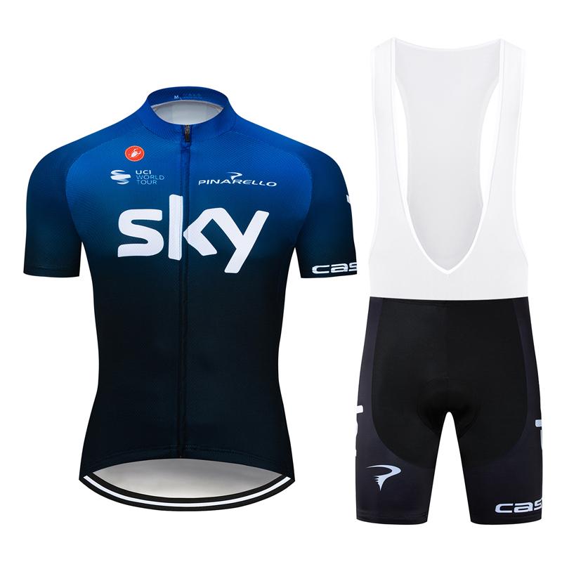 Men's Short Sleeve Cycling Jersey (Bib) Shorts SKY-010