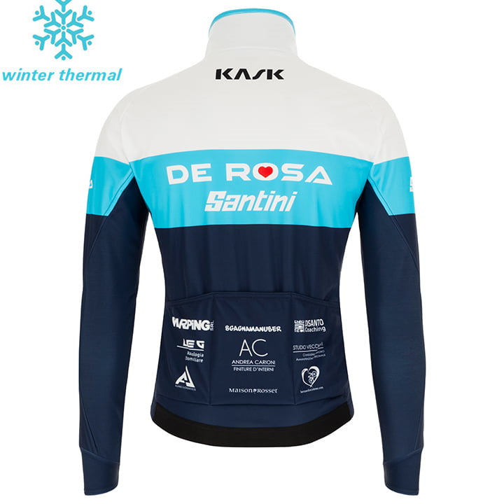 Mens Fleece TEAM DE ROSA SANTINI LONG SLEEVE JERSEY Bib Pants