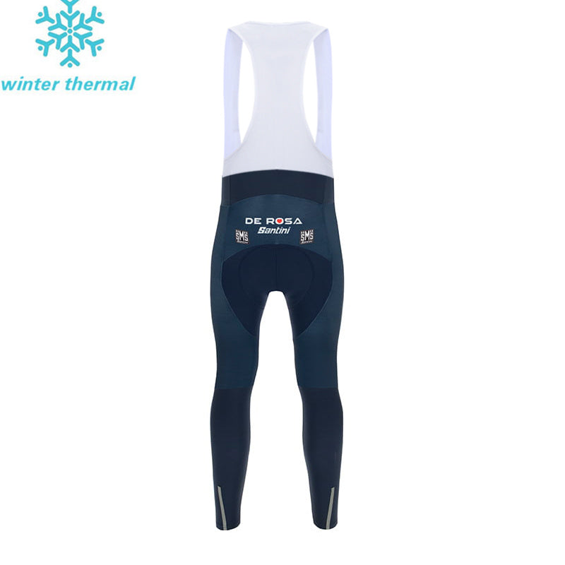 Mens Fleece TEAM DE ROSA SANTINI LONG SLEEVE JERSEY Bib Pants