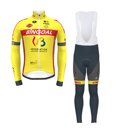 BINGOAL-WALLONIE-BRUXELLES LONG SLEEVE JERSEY Bib Pants NEON YELLOW
