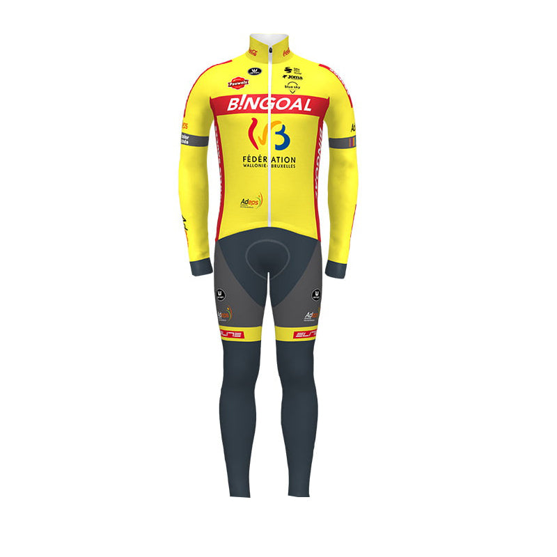 BINGOAL-WALLONIE-BRUXELLES LONG SLEEVE JERSEY Bib Pants NEON YELLOW