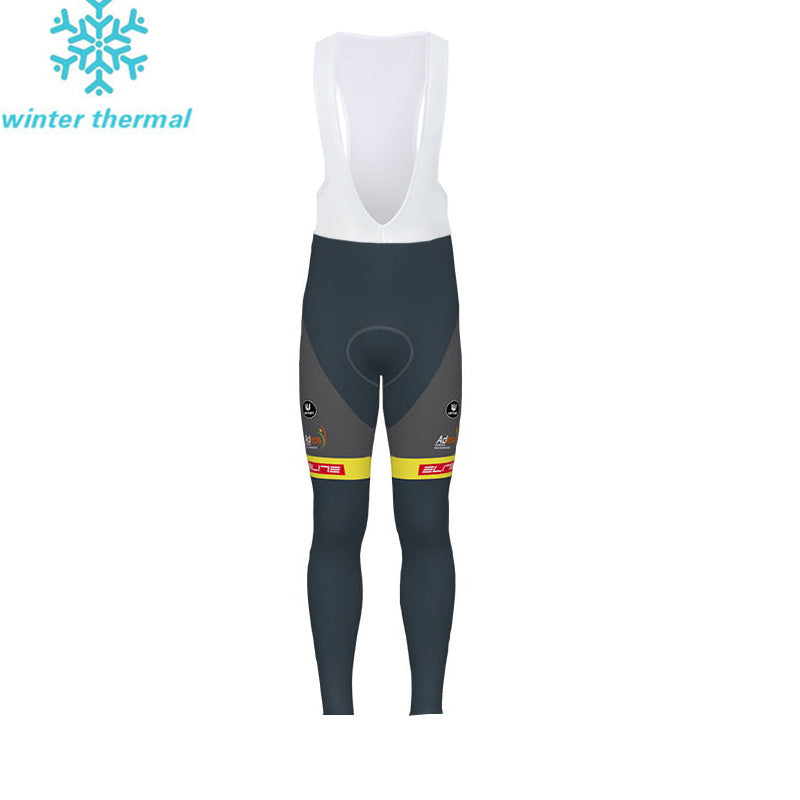 Cycling BINGOAL-WALLONIE-BRUXELLES Fleece LONG SLEEVE JERSEY Bib Pants NEON YELLOW