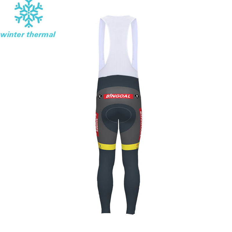 Cycling BINGOAL-WALLONIE-BRUXELLES Fleece LONG SLEEVE JERSEY Bib Pants NEON YELLOW
