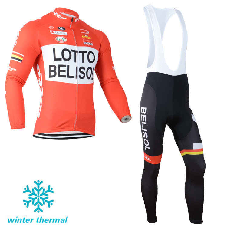 Winter Fleece Long Sleeve Cycling Jersey (Bib) Pants 066