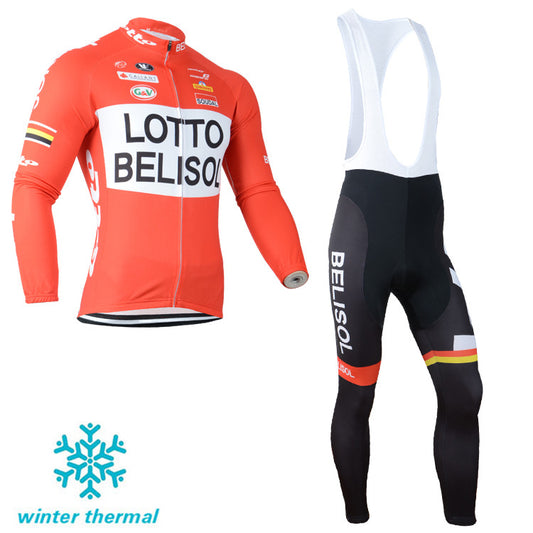 Winter Fleece Long Sleeve Cycling Jersey (Bib) Pants 066