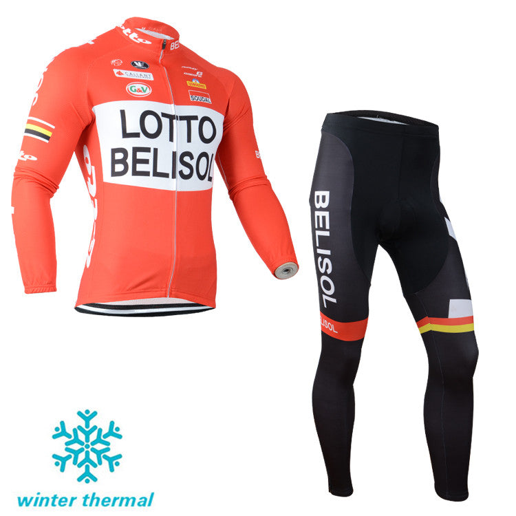 Winter Fleece Long Sleeve Cycling Jersey (Bib) Pants 066