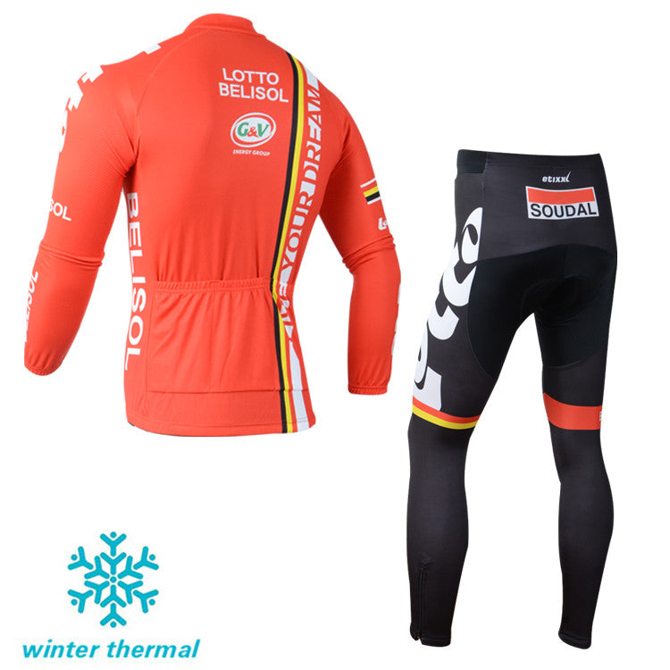 Winter Fleece Long Sleeve Cycling Jersey (Bib) Pants 066