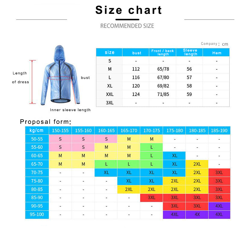 Unisex Sports Raincoat Cycling Bike Bicycle Waterproof Windproof Rain Coat Jackets