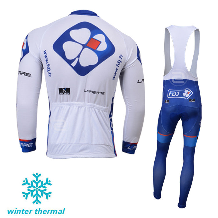 Winter Fleece Long Sleeve Cycling Jersey (Bib) Pants 045