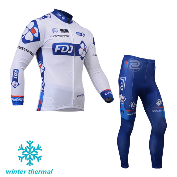 Winter Fleece Long Sleeve Cycling Jersey (Bib) Pants 045