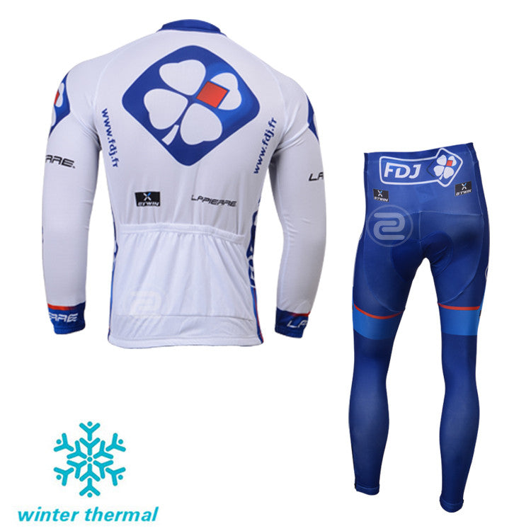 Winter Fleece Long Sleeve Cycling Jersey (Bib) Pants 045