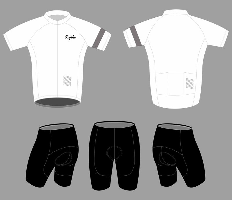 Men's Short Sleeve Cycling Jersey (Bib) Shorts rapha-001