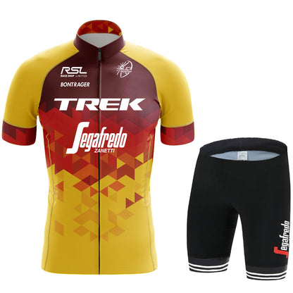 2023 Men's Breathable Short Sleeve Cycling Jersey (Bib) Shorts Trek-1211