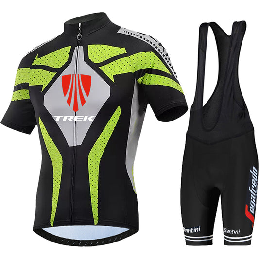 2023 Men's Breathable Short Sleeve Cycling Jersey (Bib) Shorts Trek-1217