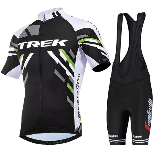2023 Men's Breathable Short Sleeve Cycling Jersey (Bib) Shorts Trek-1218