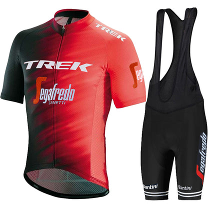 2023 Men's Breathable Short Sleeve Cycling Jersey (Bib) Shorts Trek-1232
