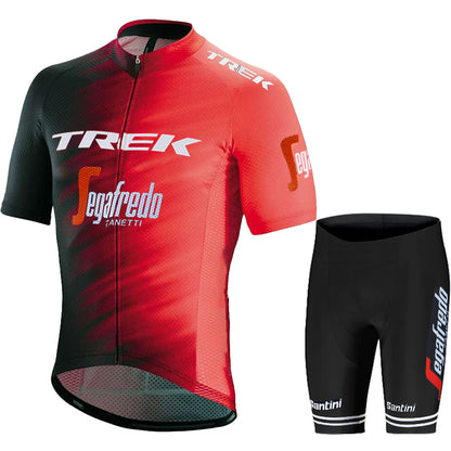 2023 Men's Breathable Short Sleeve Cycling Jersey (Bib) Shorts Trek-1232