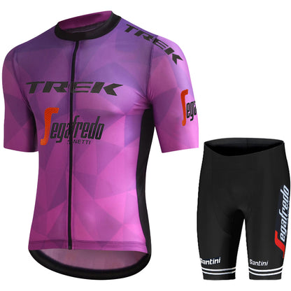 2023 Men's Breathable Short Sleeve Cycling Jersey (Bib) Shorts Trek-1236