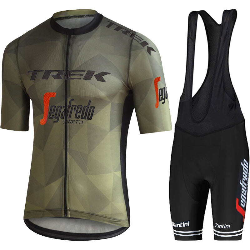 2023 Men's Breathable Short Sleeve Cycling Jersey (Bib) Shorts Trek-1238