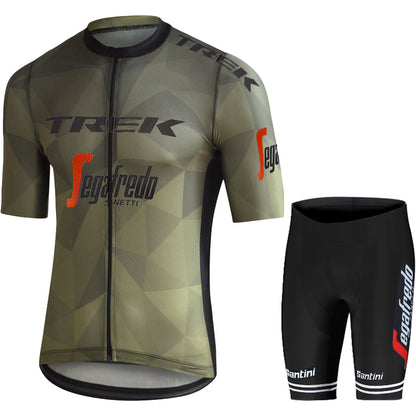 2023 Men's Breathable Short Sleeve Cycling Jersey (Bib) Shorts Trek-1238