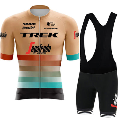 2023 Men's Breathable Short Sleeve Cycling Jersey (Bib) Shorts Trek-1242