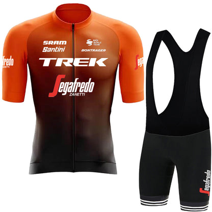 2023 Men's Breathable Short Sleeve Cycling Jersey (Bib) Shorts Trek-1249