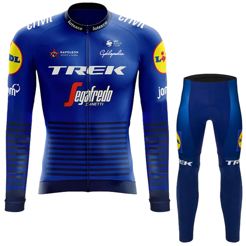 2025 Men's Long Sleeve Cycling Jersey Bib Pants Set Outdoor Biking Jersey Tights Kit