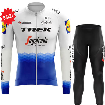 2025 Men's Long Sleeve Cycling Jersey Bib Pants Set Outdoor Biking Jersey Tights Kit