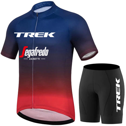 2023 Men's Breathable Short Sleeve Cycling Jersey (Bib) Shorts Trek-1309