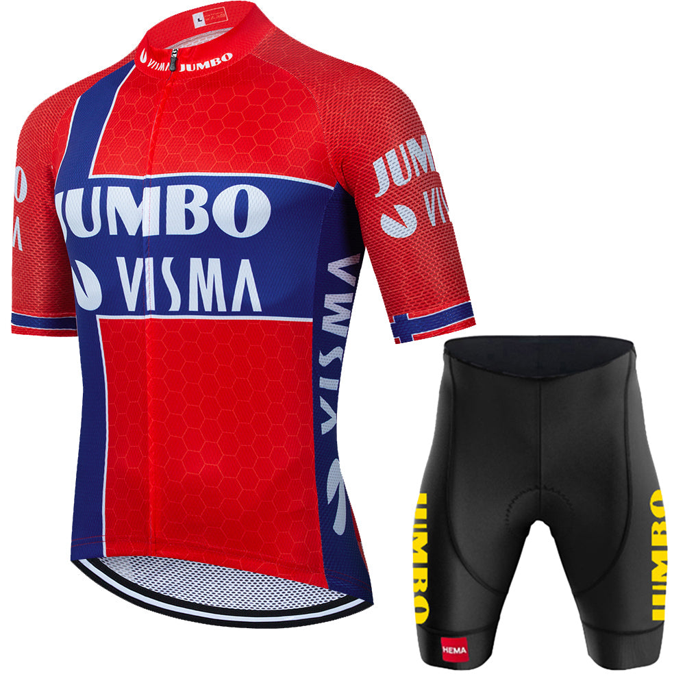 2023 Men's Breathable Short Sleeve Cycling Jersey (Bib) Shorts Jumbo-1313