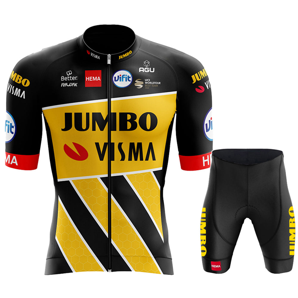 2023 Men's Breathable Short Sleeve Cycling Jersey (Bib) Shorts Jumbo-1315