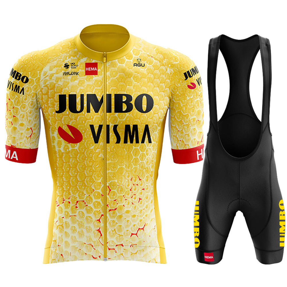 2023 Men's Breathable Short Sleeve Cycling Jersey (Bib) Shorts Jumbo-1316