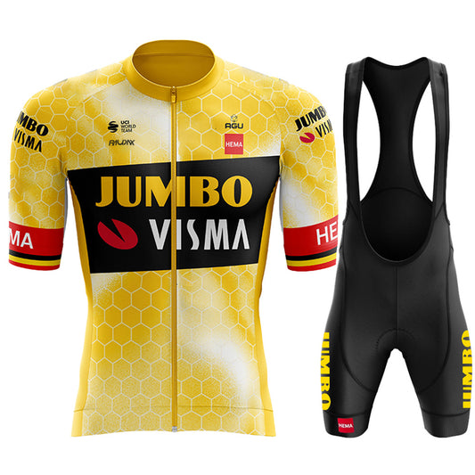 2023 Men's Breathable Short Sleeve Cycling Jersey (Bib) Shorts Jumbo-1317