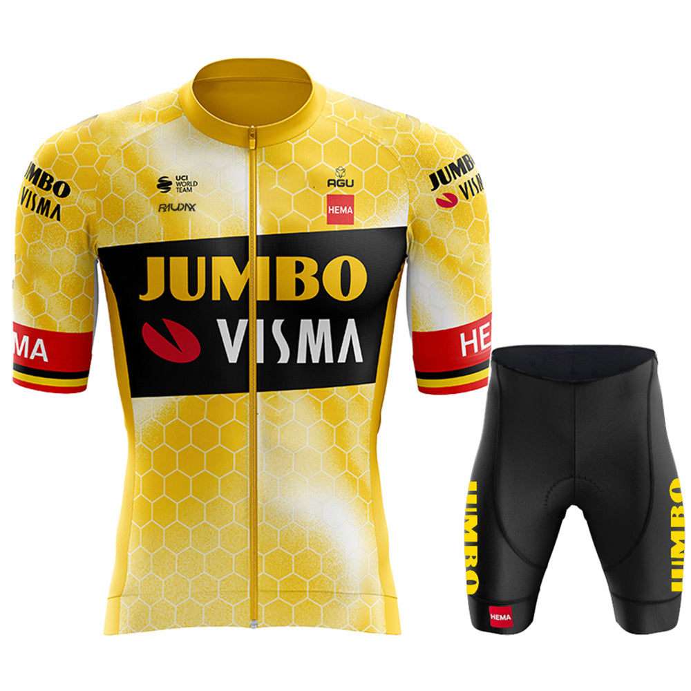 2023 Men's Breathable Short Sleeve Cycling Jersey (Bib) Shorts Jumbo-1317