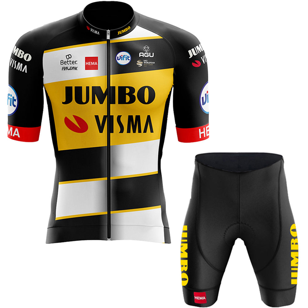 2023 Men's Breathable Short Sleeve Cycling Jersey (Bib) Shorts Jumbo-1319