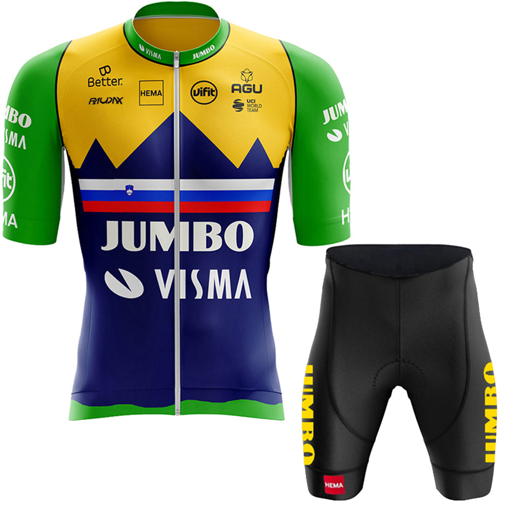 2023 Men's Breathable Short Sleeve Cycling Jersey (Bib) Shorts Jumbo-1323