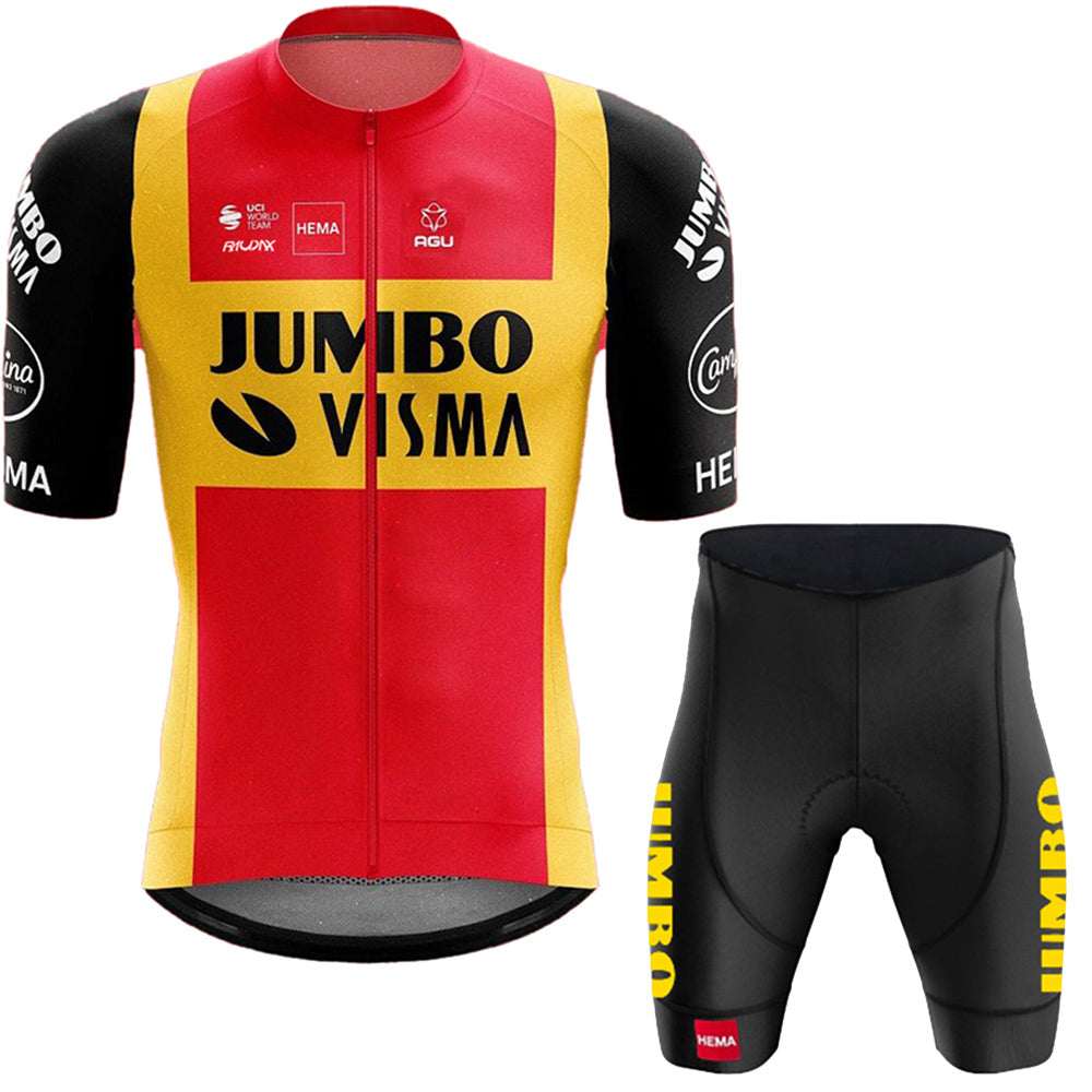 2023 Men's Breathable Short Sleeve Cycling Jersey (Bib) Shorts Jumbo-1324