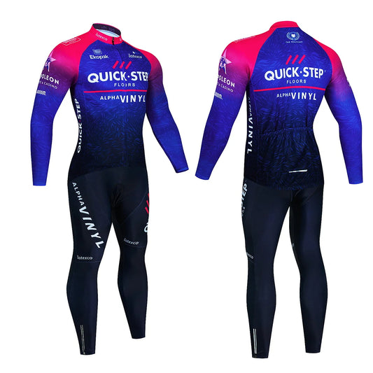 Long Sleeve Jersey and Pants Set Quick Step 020