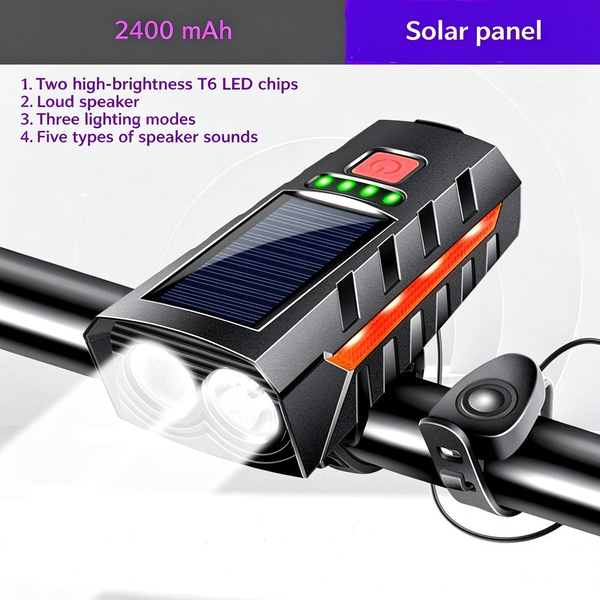 Bicycle Riding Horn Solar Light