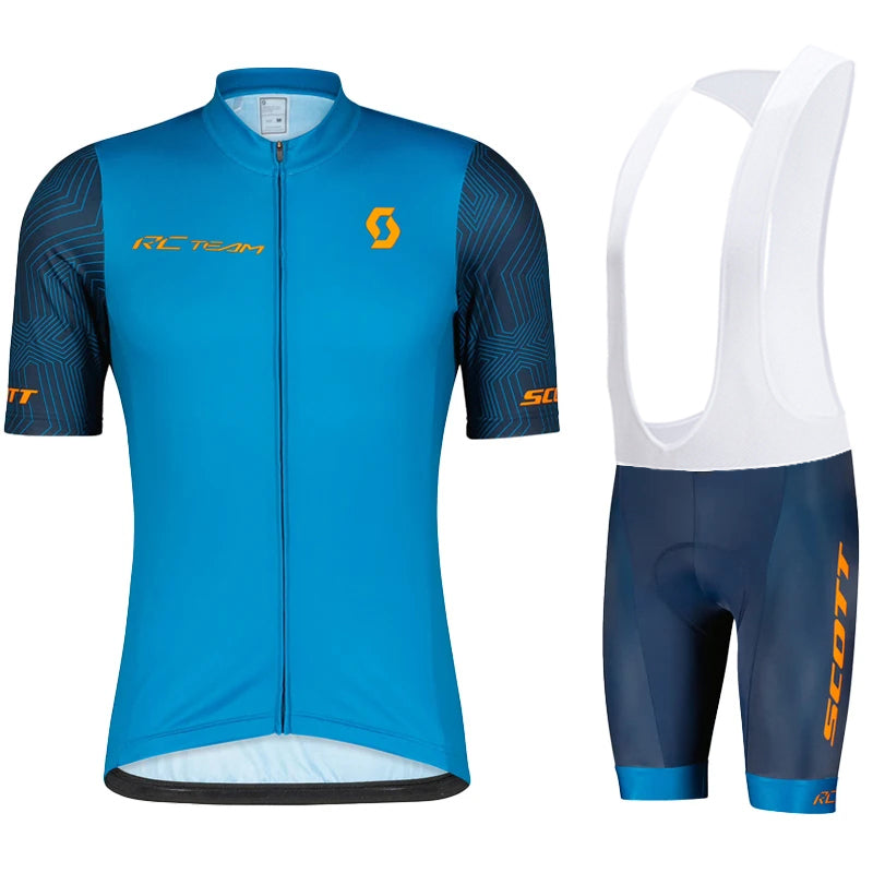 2024 Men's Scott Cycling Jersey (Bib) Shorts Breathable Short Sleeve Bibs Kits