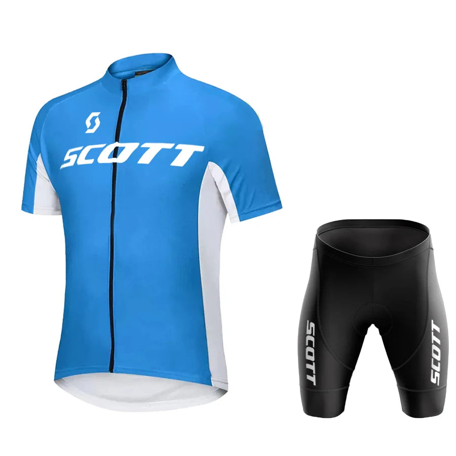2024 Scott Men Pro Blue Cycling Jersey (Bib) Shorts Breathable Short Sleeve Bibs Kits